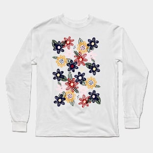 cartoon flowers mix color Long Sleeve T-Shirt